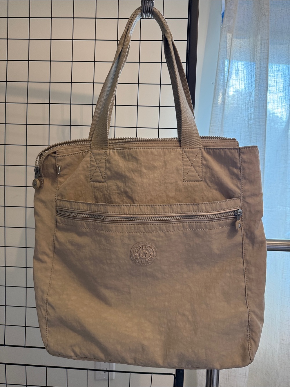 Kipling Eleva Convertible Shoulder Bag crafted from signature crinkled nylon